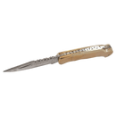 3.75" Damascus Steel Knife with Leather Sheath with Bone Bison River/JDS Industries
