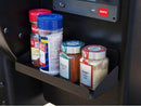 Drip EZ Magnetic Spice Rack – Heavy-Duty Grill Shelf for BBQ Spices, Sauces, and Tools in use on side of grill