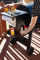Drip EZ Magnetic Spice Rack – Heavy-Duty Grill Shelf for BBQ Spices, Sauces, and Tools being used on grill