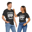 I'd Smoke That Pig BBQ T-Shirt with soft cotton fabric and bold barbecue print