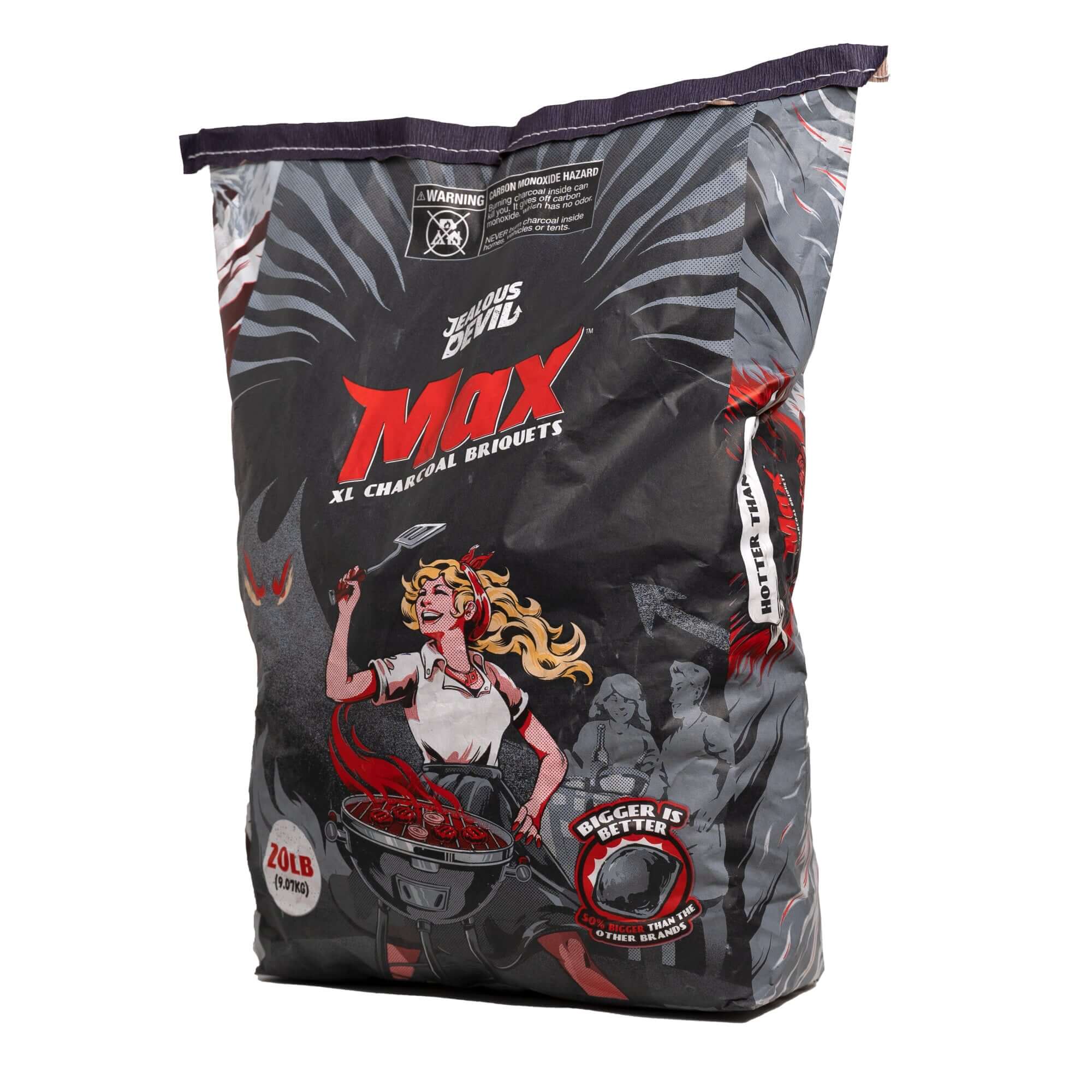 Jealous Devil Max XL Briquettes – 20 lb Pure Hardwood Charcoal