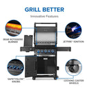 Napoleon Phantom Rogue PRO-S 425 Matte Black Gas Grill with Infrared Side and Rear Burners at DDR BBQ Supply