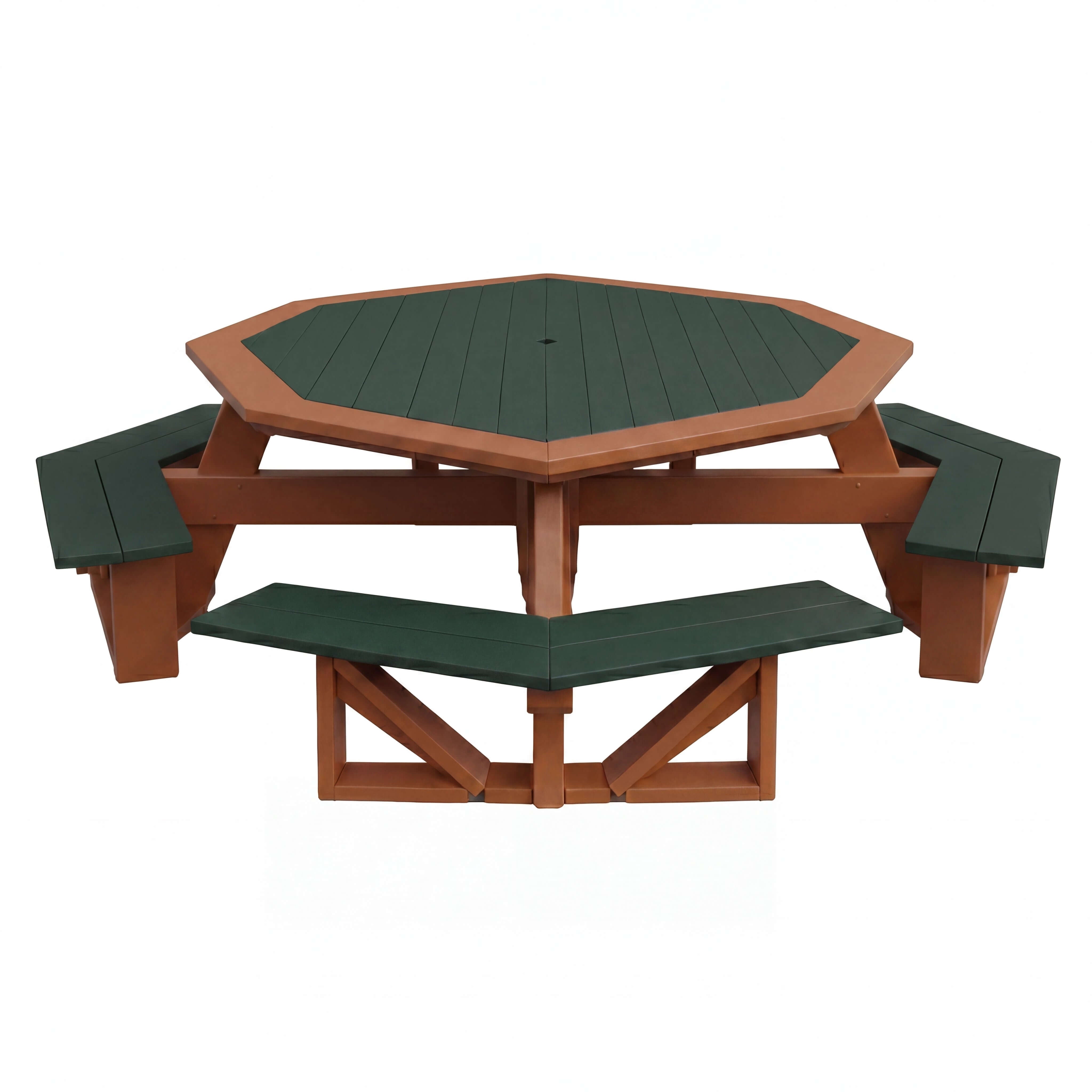 Rustic Outdoor Seating in Dark Green & Cedar Wood