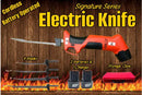 Butcher BBQ Cordless Electric Knife with 4 blades, 2 batteries, charger, and hard case – carving and BBQ knife