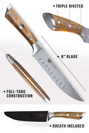 Dalstrong Gladiator 5 inch steak knife set with German steel blades and durable  wood handles. In box that easily makes great gift.  High quality construction.