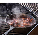 9.5 inch cast iron frying pan with enameled surface for grilling, searing, or oven use