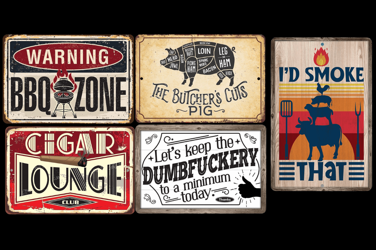 funny bbq signs for grillers, man caves, and backyard patios at DDR BBQ Supply