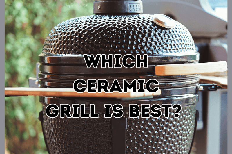Side-by-side ceramic grill comparison of Primo, Kamado Joe, and Big Green Egg