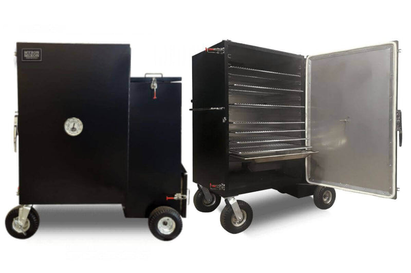 What is a gravity fed smoker? Myron Mixon's G33 is shown as an example of this easy to use smoker. 