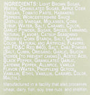 Ingredients list for War Pig FUBAR Flamethrower BBQ Sauce by WarPig BBQ, including sugars, vinegar, tomato paste, spices, habanero barbecue sauce flavorings, and coloring agents. Warning: This product is manufactured in a facility that processes wheat, dairy, fish, soy, tree nuts, and shellfish.