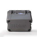 Gray Blue Coolers 60 Quart Roto Molded Cooler with locking latches and an embossed logo on the front.