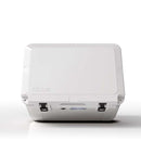 White Blue Coolers 60 Quart Roto Molded Cooler Superior Ice Retention Outdoors with two black lid latches.