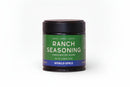A jar of World Spice Ranch Seasoning with a green label displaying "Umami • Herbal • Earthy," "Handcrafted Blend," and the World Spice brand. This salt-free blend brings classic ranch flavors with a herby twist. The jar is photographed against a plain white background.