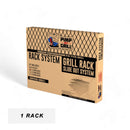 Cardboard retail box for the Traeger Ironwood XL | Pimp My Grill® Gen2 Rack System - Additional Rack, featuring product diagrams and a list of included components.