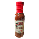 DDR BBQ Supply Cajun Cowboy BBQ sauce bottle with red cap and alligator logo on a cream label