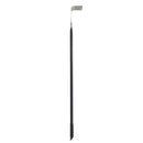 The WPPO LLC Direct WPPO Coal Rake for Wood-Fired Pizza Oven is a black, long-handled tool designed for home use, featuring a thin, vertical pole with a small, flat, L-shaped metal attachment at the top—ideal for managing coals or embers in wood-fired pizza ovens—shown isolated against a white background.