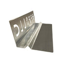 A stainless steel WPPO Wood-Fired Oven Flame / Heat Deflector by WPPO LLC Direct, featuring cut-out letters and numbers "C L L 8 4 8 1 8" on its vertical side, is shown standing at an angle on a flat surface, designed as a pizza oven accessory.