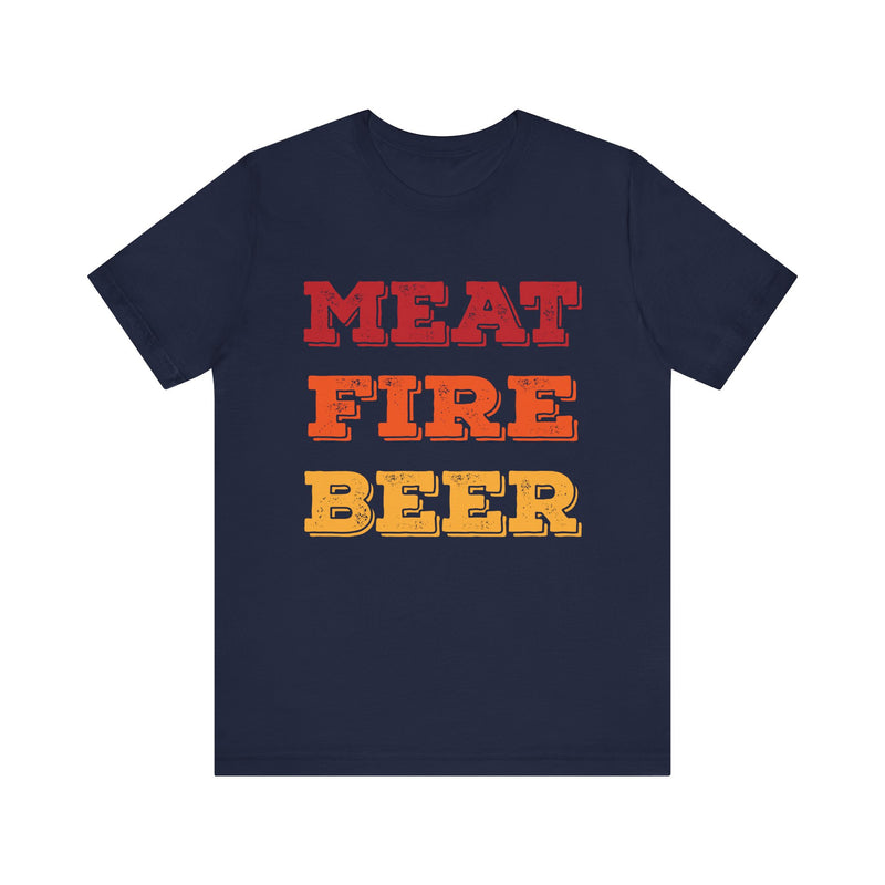 Meat Fire Beer Barbecue T-Shirt Printify