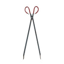 WPPO LLC Direct’s WPPO Forged Steel Wood Pliers are long metal tongs featuring pointed tips and red-coated loop handles, designed for safely handling hot materials in blacksmithing, metalworking, or when working with a wood-fired oven. These durable tools make it easy to manage hot logs or adjust burning material near your outdoor oven.