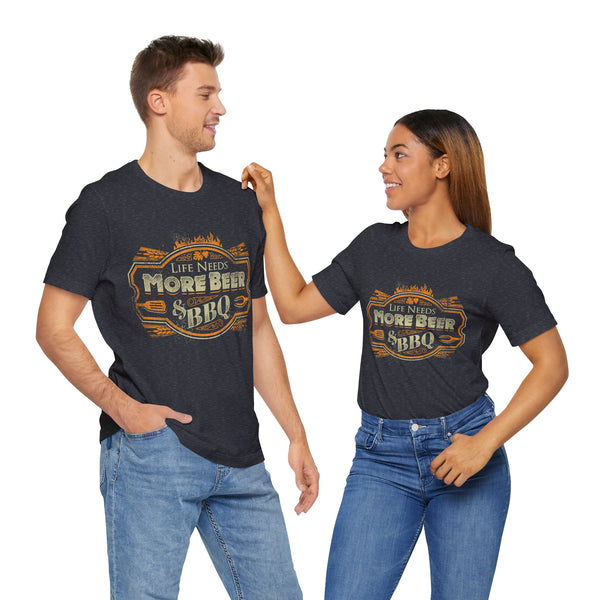 Life Needs More Beer & BBQ T-Shirt Printify