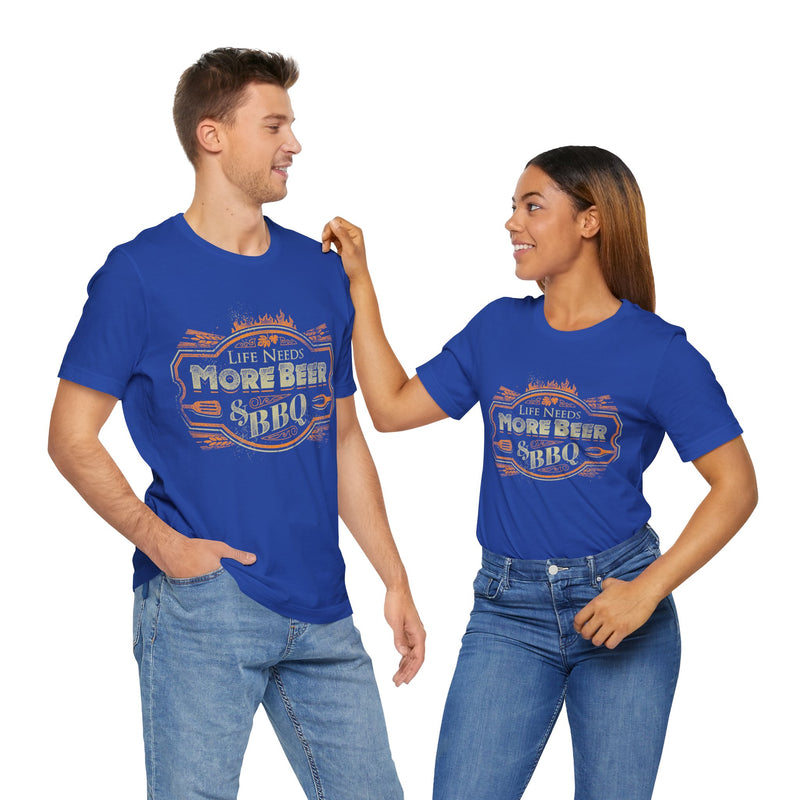 Life Needs More Beer & BBQ T-Shirt Printify