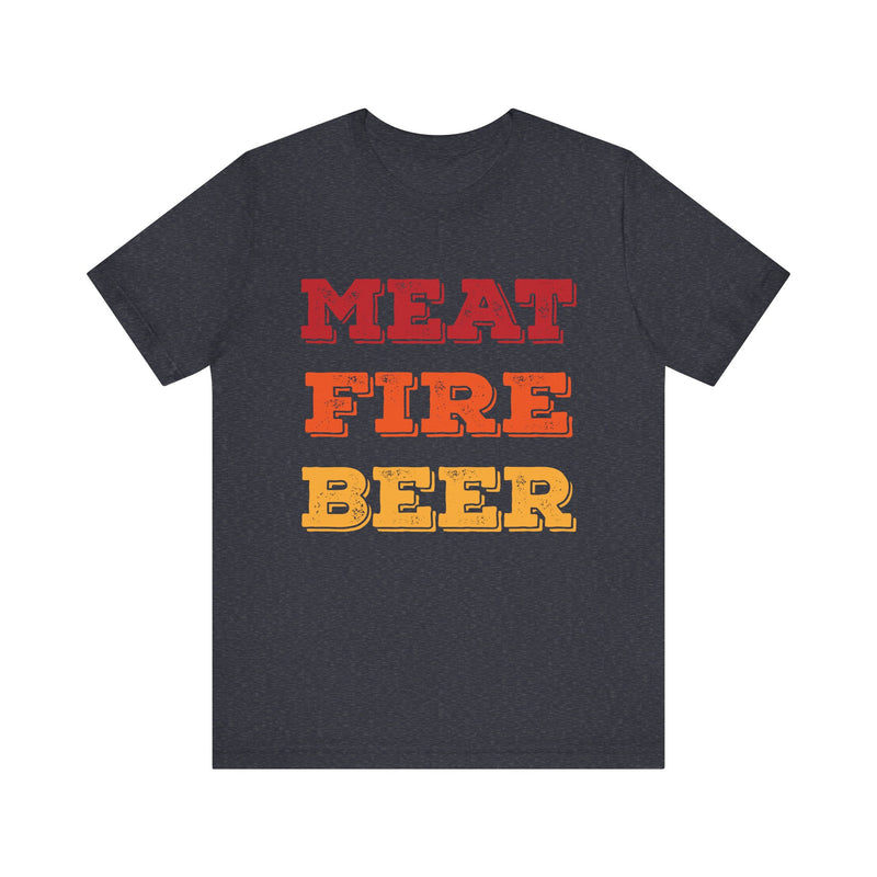 Meat Fire Beer Barbecue T-Shirt Printify