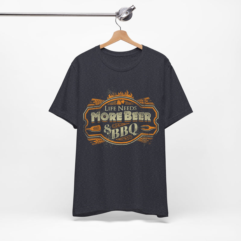 Life Needs More Beer & BBQ T-Shirt Printify