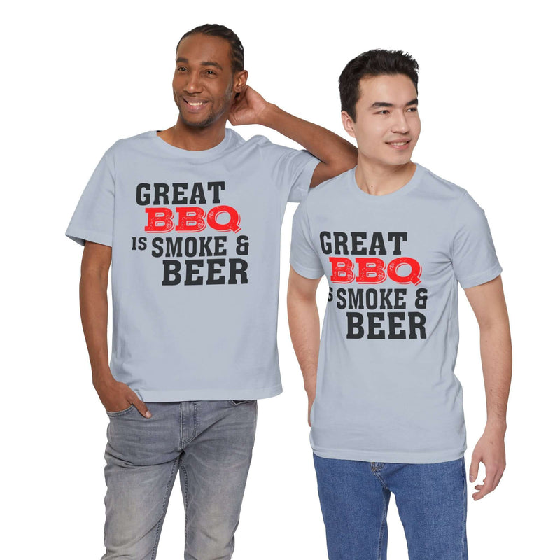 Great BBQ Is Smoke & Beer T Shirt Printify