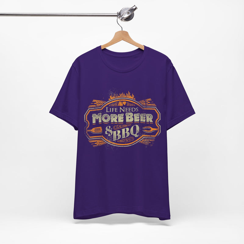 Life Needs More Beer & BBQ T-Shirt Printify