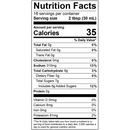 Nutrition facts label for Gourmet Carolina Gold All American Red Carolina Gold BBQ Sauce, showing 35 calories per two-tablespoon serving, including fat, sodium, carbohydrates, and vitamins.