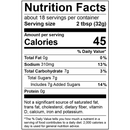 Nutrition facts label for Gourmet Carolina Gold Spicy Hot Carolina Gold BBQ Sauce showing 45 calories per serving, 0g total fat, 310mg sodium, 7g total carbohydrates, 7g total sugars, and 0g protein.
