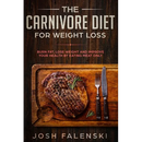 Book cover for The Carnivore Diet For Weight Loss: Burn Fat, Lose Weight And Improve Your Health by Eating Meat Only, featuring a steak on a wooden cutting board with a fork and knife.