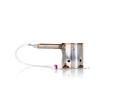 Introducing the Smokin Brothers Ceramic Ignitor (2025 Release) by Smokin Brothers—a compact metallic cylindrical device with precision-drilled holes, complete with attached cables and connectors. Specially designed for optimal compatibility with Smokin Brothers pellet grill ignition systems, this component features an advanced ceramic ignitor core to ensure efficient and reliable performance. Displayed against a white background with a subtle reflection beneath, it showcases both functionality and sleek
