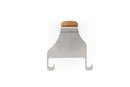 The Smokin Brothers Grid Lifter by Smokin Brothers features a sturdy metal construction with a wide, flat blade, a wooden handle at the top, and two hooks at the bottom—making it ideal for lifting and removing grill grates. It is photographed on a white background.