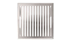 A rectangular, silver metal grate with evenly spaced vertical slots, photographed against a white background—perfect for achieving steakhouse-style results and hotter searing when used with the Smokin Brothers Steak Riser by Smokin Brothers.