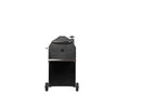 The Smokin Brothers Inferno Grill - 20″ by Smokin Brothers, shown in black with a chimney and two wheels and photographed from the front against a white background, is a portable pellet grill that delivers serious searing power and outstanding wood-fired performance for all your outdoor cooking adventures.