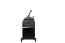 The Smokin Brothers Inferno Grill - 20″ by Smokin Brothers is a black outdoor pellet grill with a silver handle, chimney, and wheels, shown from the front against a plain white background. This portable grill delivers wood-fired performance for serious searing power.