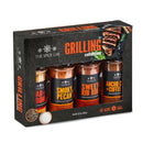 The Spice Lab Grilling Seasoning Collection is a box set featuring four signature spice blends—Bad to the Bone, Smoky Pecan, Sweet Rib Rub, and Ancho Chili + Coffee. Created by The Spice Lab, this collection comes in vibrant, grilling-themed packaging with a steak image, making it the ideal gift set for any BBQ enthusiast.