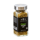 A glass jar of The Spice Lab Organic Oregano Leaf with a silver lid, featuring a black label that displays “The Spice Lab” and “Organic Oregano Leaf,” as well as organic certification—an essential ingredient for authentic Italian cuisine and Mediterranean recipes.