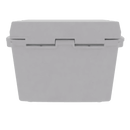 A rectangular, white ice chest with a hinged lid—shown closed and front-facing—this Taiga Coolers 27 Quart White Cooler is perfect for any adventure.