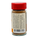 A glass spice jar with a red lid labeled with nutrition facts, ingredients, and manufacturer details contains Powerful Pepper Taco Mix by the Powerful Pepper Company—a brown Southwestern spice blend perfect for adding bold flavor to your favorite dishes.