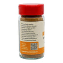 A jar of Powerful Pepper Scotch Bonnet Jerk Seasoning by Powerful Pepper Company stands out against a white background. Its label highlights ingredients such as Jamaican Scotch Bonnet Powder, coconut sugar, ginger, clove, nutmeg, and black pepper—ideal for creating gourmet spicy seasonings or authentic Caribbean jerk rubs. At the bottom of the label are a QR code and the website POWERFULPEPPER.CO.