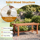 The DirectDeals 2-Person Outdoor Wood Bench with Slatted Seat - Set of 2 is deform-resistant, features natural charm and a long-lasting build, and includes a protective teak oil finish.