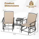 The DirectDeals 2-Seater Outdoor Glider Bench with Center Table offers versatile patio seating, as shown, with each seat supporting up to 330 lbs per the diagram’s text.