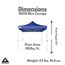 Blue Coolers 10x10 Pop Up Canopy Quick Set Up Camping/BBQ Shelter | DDR BBQ Supply