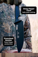 Dalstrong Night Shark Series Chef's Knife 8" handle close up side view