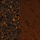 On the left are whole cloves, while on the right is a pile of The Spice Lab Ground Cloves, both shown in close-up—ideal for anyone looking to elevate recipes with premium ground clove from The Spice Lab or stock up on bulk spices for curry seasoning and other flavorful dishes.