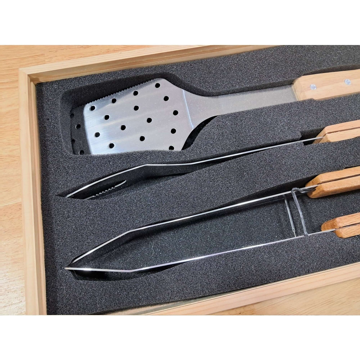Better BBQ Tools in a Rustic Pine Box. Shop the 3-Piece Set