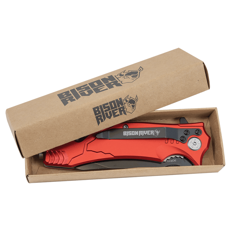 3.5 inch Rescue Knife Reliable Ready and Built for Emergencies multiple colors red, blue, wood, black, pink, orange at DDR BBQ Supply.