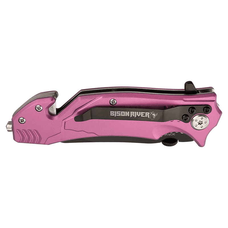 3.5 inch Rescue Knife Reliable Ready and Built for Emergencies multiple colors red, blue, wood, black, pink, orange at DDR BBQ Supply.